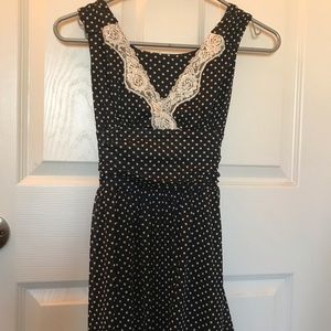 Black polka dot dress